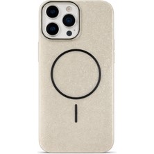 Vissona iPhone 14 Pro Uyumlu Telefon Kılıfı Magsafe Wireless Şarj Özellikli Simli Lüks Silikon Kılıf