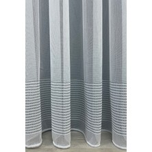 Cortibo Roma Şeritli Tül Perde Gri - Pilesiz