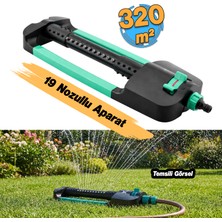 Badem10 Tablalı Otomatik Hareketli Fonksiyonlu Su Fıskiyesi 19 Nozzle Bahçe Çim Sulama Aparatı Plastik