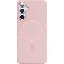 Vissona Samsung Galaxy S24 Fe Uyumlu Içi Kadife Magsafe Wireless Şarj Özellikli Pembe Renkli Telefon Kılıfı