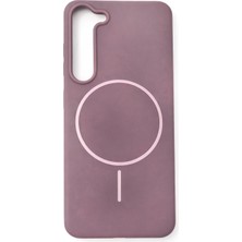 Vissona Samsung Galaxy S23 Uyumlu Içi Kadife Magsafe Wireless Şarz Özellikli Gül Kurusu Renkli Telefon Kılıfı