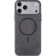 Vissona iPhone 17 Pro Max Uyumlu Telefon Kılıfı Magsafe Wireless Şarj Özellikli Simli Lüks Silikon Kılıf