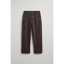 Abluka Online Erkek Baggy Marangoz Cepli Jean Pantolon Kahverengi