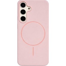 Vissona Samsung Galaxy S24 Plus Uyumlu Içi Kadife Magsafe Wireless Şarj Özellikli Pembe Renkli Telefon Kılıfı
