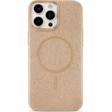 Vissona iPhone 15 Pro Uyumlu Telefon Kılıfı Magsafe Wireless Şarj Özellikli Simli Lüks Silikon Kılıf