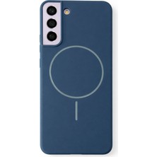 Vissona Samsung Galaxy S22 Uyumlu Içi Kadife Magsafe Wireless Şarz Özellikli Lacivert Renkli Telefon Kılıfı