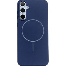 Vissona Samsung Galaxy S24 Fe Uyumlu Içi Kadife Magsafe Wireless Şarj Özellikli Lacivert Renkli Telefon Kılıfı