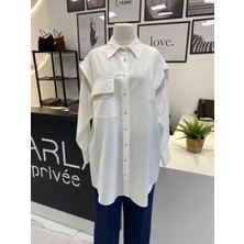 2k Taşlı Ekru Gömlek