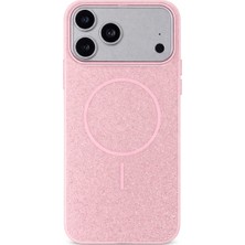 Vissona iPhone 17 Pro Max Uyumlu Telefon Kılıfı Magsafe Wireless Şarj Özellikli Simli Lüks Silikon Kılıf