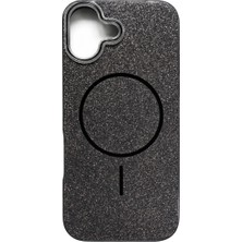 Vissona iPhone 17 Uyumlu Telefon Kılıfı Magsafe Wireless Şarj Özellikli Simli Lüks Silikon Kılıf