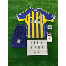 Kişiye Özel Isim ve Numara Yazılır / 4'lü Set Fene.rbah.çe 2025/2026 Yeni Sezon Sarı Lacivert Iç Saha Çocuk Forma Şort Çorap Bileklik