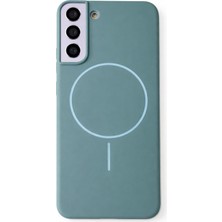 Vissona Samsung Galaxy S22 Uyumlu Içi Kadife Magsafe Wireless Şarz Özellikli Mint Yeşil Renkli Telefon Kılıfı