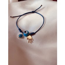 Karvina Nazar Boncuklu Ayarlanabilir Ip Bileklik