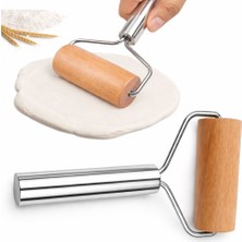 Neler Geldi Neler Çelik Saplı Pratik Rulo Hamur Açıcı Merdane Pürüzsüz Oklava Pizza Börek Açma Silindir Merdane
