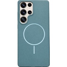 Vissona Samsung Galaxy S25 Ultra Uyumlu Içi Kadife Magsafe Wireless Şarj Özellikli Mint Yeşil Renkli Telefon Kılıfı