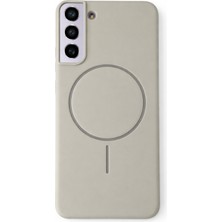 Vissona Samsung Galaxy S22 Uyumlu Içi Kadife Magsafe Wireless Şarz Özellikli Taş Renkli Telefon Kılıfı