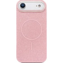 Vissona iPhone Air Uyumlu Telefon Kılıfı Magsafe Wireless Şarj Özellikli Simli Lüks Silikon Kılıf