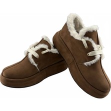 Rexba  Kadın Ayakkabı Kahverengi  Süet  Ayakkabı  Kürklü Uggg Tarzı  Özel  Üretim  Sneakers  Tarzı  Konfort