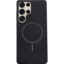 Vissona Samsung Galaxy S25 Ultra Uyumlu Içi Kadife Magsafe Wireless Şarj Özellikli Siyah Renkli Telefon Kılıfı