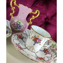 Manushum El Boyama Porselen Yasemin Türk Kahve Fincanı-Beyaz 1 Adet