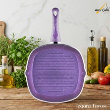 Arzu Çelik 28 cm Granit Izgara Tavası - Violet