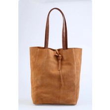 Yasemin Çanta Yasemin Kadın Hakiki Deri Süet Omuz Çanta YC1883-S Taba