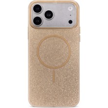 Vissona iPhone 17 Pro Max Uyumlu Telefon Kılıfı Magsafe Wireless Şarj Özellikli Simli Lüks Silikon Kılıf