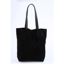 Yasemin Çanta Yasemin Kadın Hakiki Deri Süet Omuz Çanta YC1883-S Siyah