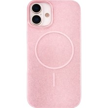 Vissona iPhone 16 Uyumlu Telefon Kılıfı Magsafe Wireless Şarj Özellikli Simli Lüks Silikon Kılıf