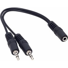 Epilons 3.5 mm Stereo Dişi-2x3.5 mm Stereo Erkek 20 cm Y Kablo