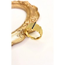 Wave Midnight Ring Altın Kaplama Yüzük