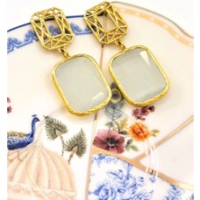 Aura Recta Earrings Altın Kaplama Küpe