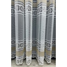 Cortibo Viyana Örme Desenli Tül Perde Gold - Pilesiz