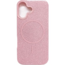 Vissona iPhone 17 Uyumlu Telefon Kılıfı Magsafe Wireless Şarj Özellikli Simli Lüks Silikon Kılıf