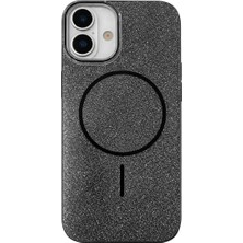 Vissona iPhone 16 Uyumlu Telefon Kılıfı Magsafe Wireless Şarj Özellikli Simli Lüks Silikon Kılıf