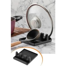 Privo Tezgah Üstü Tencere Kapak Tutucu ve Kaşıklık Tencere Kapağı Standı Kirli Kaşık Kepçe Altlığı