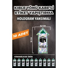 İsg Tabelam 10X5,5CM/10 Adet Hologramlı Etiket/kabeli Kıble Yönü Etiketi