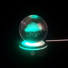 Epilons Usb'li Yağmur Bulutu Tasarımlı Dönen Cam Küre