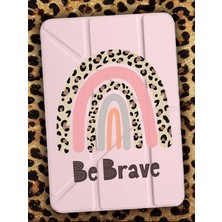 Nurdic Galaxy Tab S9 Fe+ Plus 12.4 Kılıf Uyku Modlu Kalem Bölmeli Desenli Temalı Be Brave