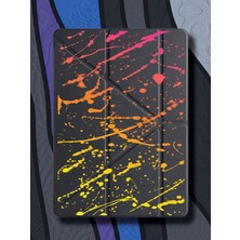 Nurdic Galaxy Tab A11+ Plus 11" Kılıf Uyku Modlu Kalem Bölmeli Desenli Temalı Fırça Darbesi