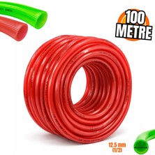 Givy Silikonlu Hortum Pvc 1/2″ Çizgili Hortum | Esnek Bahçe ve Sulama Hortumu 13 kg | 12,5 mm