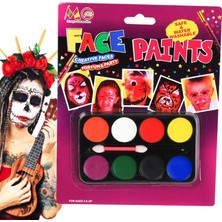 LTG Nova Mey Ithalat® Palyaço Yüz Boyama Seti Fırçalı Makyaj Boyama Seti 8 Renk