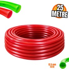 Givy Silikonlu Hortum Pvc 1/2″ Çizgili Hortum | Esnek Bahçe ve Sulama Hortumu 13 kg | 12,5 mm