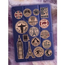 Nurdic iPad Mini 7 2024 8.3" Kılıf Uyku Modlu Kalem Bölmeli Desenli Temalı Travel