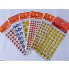 Kuzey - Kabartmalı Sticker Çıkartma 6 Farklı -Nazar Boncuklu & Kalpli & Uğur Böcekli & Emojili- Paket Etiket -23X10