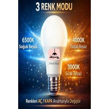 Decory 9 W LED Ampul E27 Duy 6500K Soğuk Beyaz 4000K Doğal 3000K Sıcak Enerji Tasarrufu