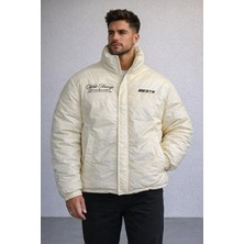 Giesto  Nakışlı Şişme Ekru Mont