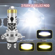 Dekohop  H4 Uzun Kısa LED Far Ampul ve LED Işık 12V 6000K Beyaz Amber 1 Adet Yüksek Performanslı 8W/800LM