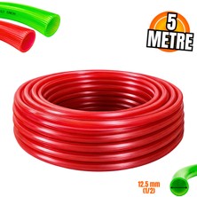 Givy Silikonlu Hortum Pvc 1/2″ Çizgili Hortum | Esnek Bahçe ve Sulama Hortumu 13 kg | 12,5 mm