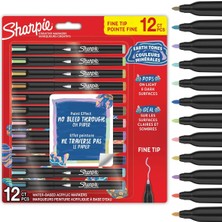Rotring Sharpie Akrilik Markör İnce Uç Yeni Renkler 12'li Set